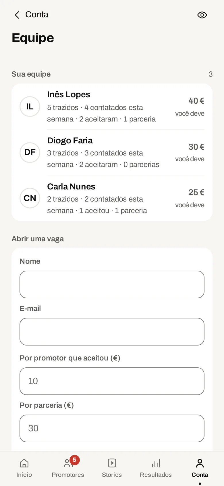 O Academy Ultimate no app, com dados de demonstração.